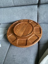 Digsmed *Lazy Susan* Teak Holz Fondue Drehteller  Design Danmark Vintage