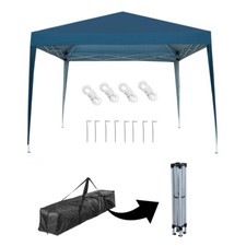 3×3m Pavillon Faltbar Zelt Outdoor Garten Hochzeit Pavillon Blau Wasserdicht