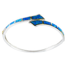 Blauer Opal Armreif Sterling
