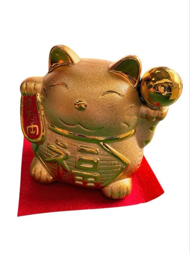 Gold maneki neko - gold,