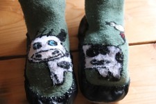 Hüttenschuhe Gr. 20-21 Hausschuhe Socks u Fun Motiv: Kuh