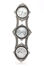 Barometer Baromaster Wetterstation Zinn grau France Jugendstil Vintage alt