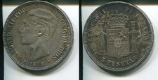 SPANIEN 1878 - 5 Pesetas in
