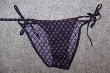 BIKINI UNTERTEIL SLIP GRÖSSE 36 SCHWARZ LILA GEMUSTERT SEITLICH GEBUNDEN