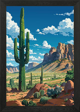 Kakteen gerahmtes Wandbild Poster Leinwanddruck Bild