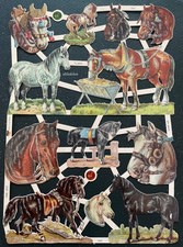 # NEU # GLANZBILDER # EF 7447 nostalgische Pferde Bogen aus  2023  Glimmer #