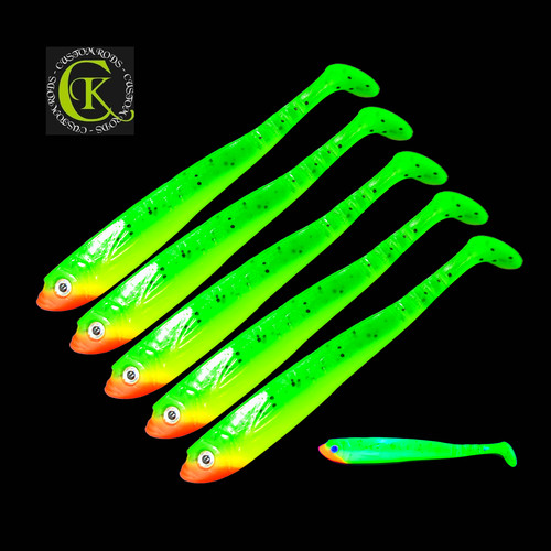 13cm gummifisch fluo uv - 5x,