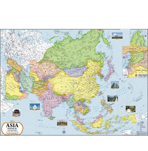 Politische karte asien - politische, |