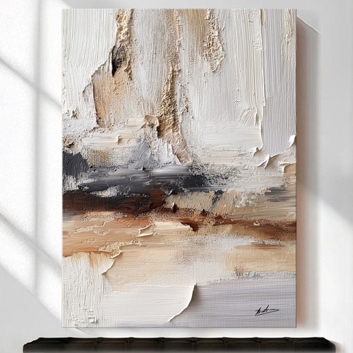 Abstrakt beige wandbild - abstrakt,