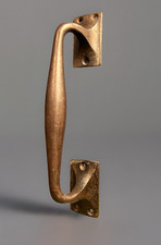 Antiker großer rechteckiger Jugendstil Gusseisen Türgriff organische Form