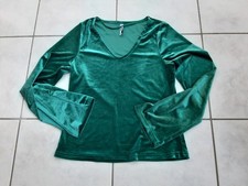  Obertel Damen Bluse Tunika Samt  Smaragd Grün Gr. S Oberteil Top Shirt NEU