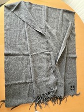 Schal / Halstuch, grau, Winter-warm, L 180, B 72, Fransen L 8 cm - ausgebessert