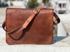 Herren Ziege Leathe Laptoptasche Vintage Kurier Schultertasche Aktentasche