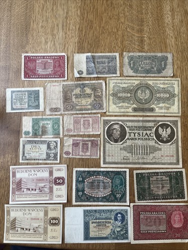 Banknoten scheine polen 1 - 17,