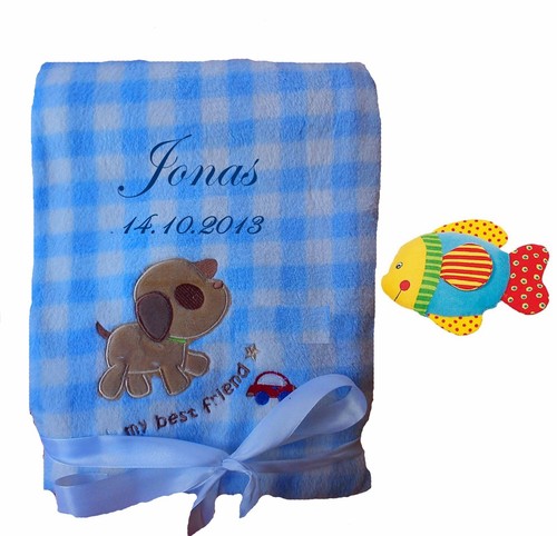 Babydecke mit namen bestickt - babydecke, +