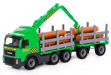 WADER Lastwagen LKW Holzfrachter Holztransporter mit Anhänger