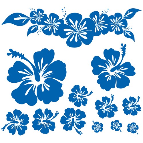 Hibiskus blumen autoaufkleber - blumen,