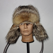 Coyot Pelzmütze Persianer Kappe Echtfell Mütze Kojote Fell Wintermütze Fox Hat