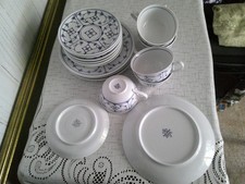 indisch blau winterling tasse untertasse verschiedene stempel