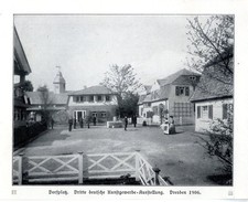 Dritte Kunstgewerbe-Ausstellung Dresden Dorflatz Möbel Bruno Paul München v.1906