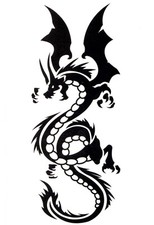 Temporäres Tattoo Drache Dragon Wasserfest Körperkunst Einmal Klebetattoo