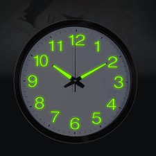 Leuchtende Wanduhr Nicht Tickend Nachtlicht Wanduhren Glas-beleuchtete Wanduhr