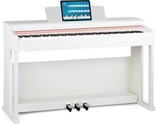 88 Tasten Digital Klavier Piano Hammer gewichtet Keyboard 3 Pedale Weiß matt
