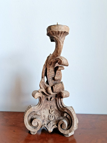 Antiker kerzenständer holz - kerzenständer,