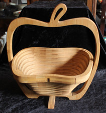 Faltkorb Klappkorb aus Bambus Holz Korb für Obst oder Brot Obstkorb