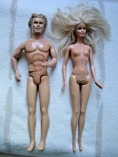 Barbie 1999 + Ken 1968 Puppen 30 cm groß Mattel kämmbare Haare