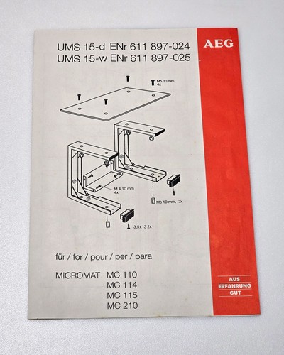 Aeg unterbau montagesatz ums - unterbau-montagesatz,