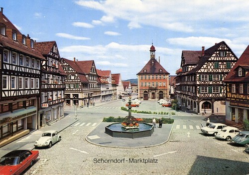 Schorndorf marktplatz vw - ak, schorndorf-marktplatz,vw