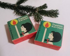 2x DDR Puppenkerzen bunt 8mm