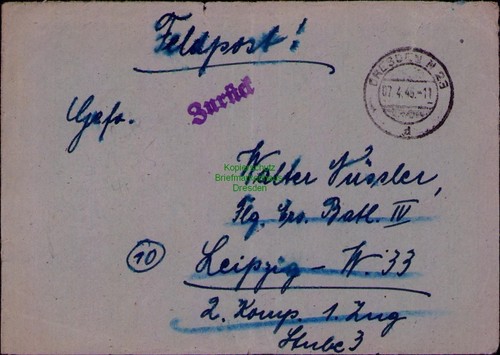 B27045 sehr späte feldpost - b27045,