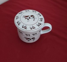 Tasse mit Deckel und Sieb KGG Kuh Kühe Dekor. Teetasse groß mit Deckel.