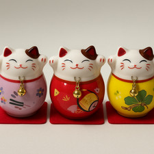 Maneki Neko Glückskatze 3er