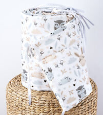 HASE Beige Weiß Baumwolle Bettgitter Schutz Umrandung 420, 360, 210, 180 x30 cm