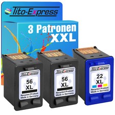3x HP 56 & 22 XL Druckerpatrone für Officejet 5610 HP22