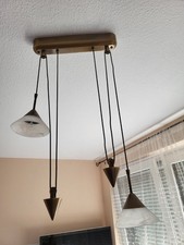 WoFi Pendelleuchte 2 Flammig Kupfer Messing Glas Satiniert