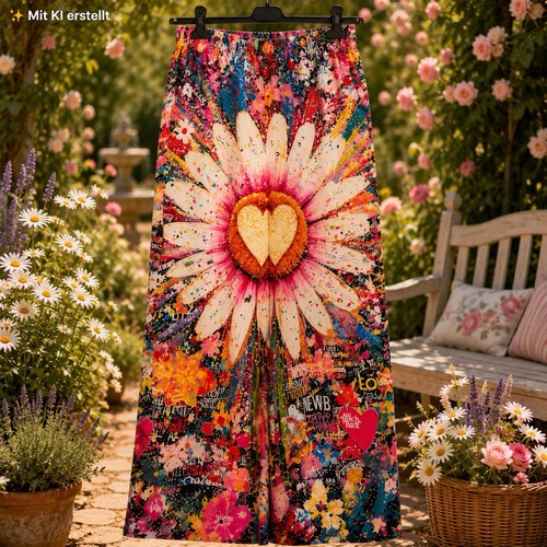 Damen sommerhose blumen - xl,