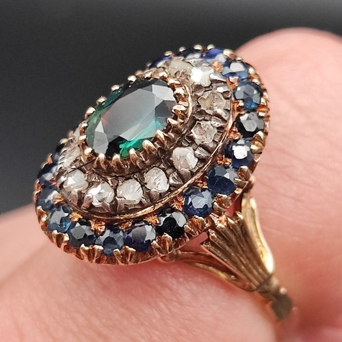 Gold cocktail ring 750 antik - gold,