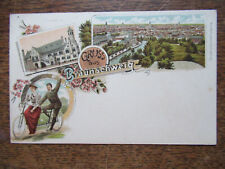 AK - Gruss aus Braunschweig - Farblitho - Tandem Fahrrad - Gesamtansicht Rathaus