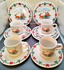 WELLCO DESIGN - Weihnachtsservice Kaffee Set Schlitten Santa Claus 12 teilig