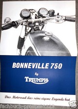 TRIUMPH BONNEVILLE 750 PROSPEKT 70ER JAHRE MOTORRAD OLDTIMER SAMMLER