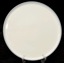 1 von ( 4 ) Kuchenteller Teller Melitta  Porzellan weiß Zierstreifen blau ca. 19