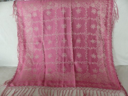 Trachtentuch,Rosa/Beige,80x80c