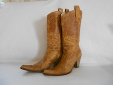 Riccardo Cartillone Berlin Stiefel Damen  Gr 40 Cognac  Cowboystiefel Leder