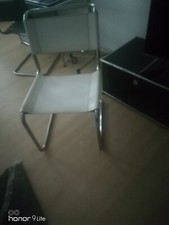Thonet Freischwinger S 34 N  Weiß Leder