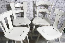 4x alter Holzstuhl Stuhl Küchenstuhl creme weiß 60er Vintage Shabby Chic Möbel