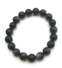 Kugel-Armband Obsidian Silber